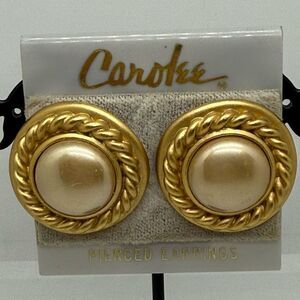 Vintage Carolee Gold and Cream Statement Earrings